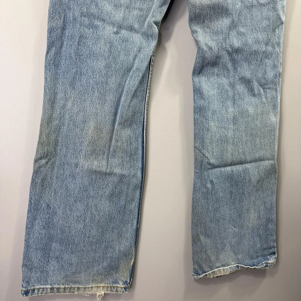 Vintage Levis 517 Denim Boot Cut Jeans Mens 36x32 Light Wash Blue Made In USA